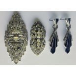 Two Art Deco Style Brooches that convert to earrings,