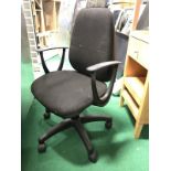 Black upholstered office swivel chair