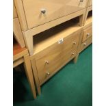 Maple wood two draw locker.