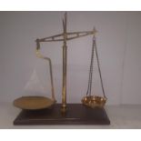 Set Of Brass Shop Counter Weighing Scales.