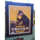 Framed print RUDDELLS VELVAN TOBACCO advertising print.