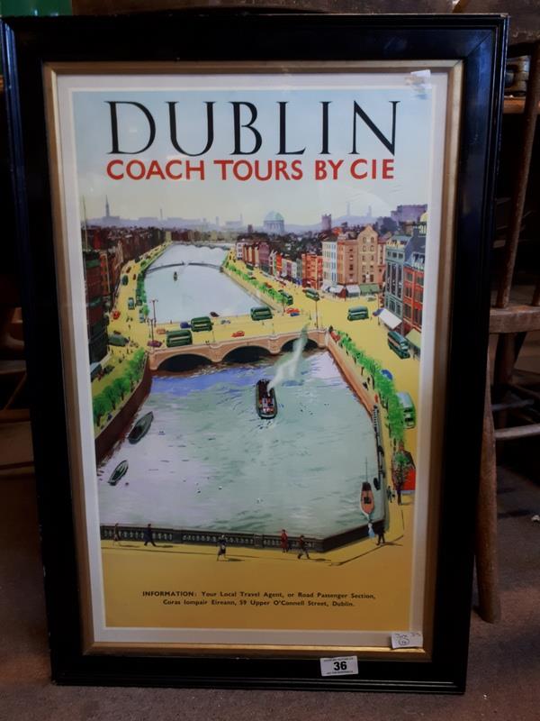 Framed print DUBLIN COACH TOURS BY CIE.