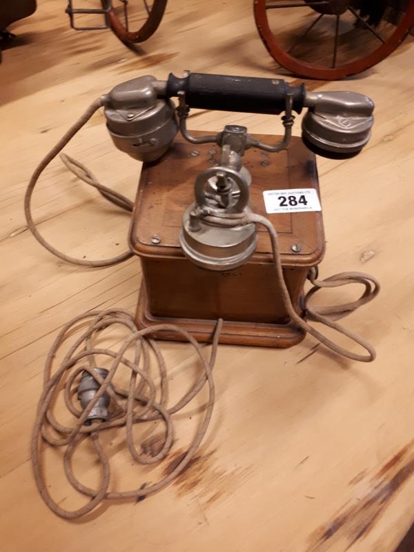 Early 20th. C. mahogany and chrome telephone.