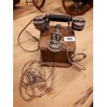 Early 20th. C. mahogany and chrome telephone.