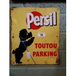 PERSIL TOUTOU PARKING tin plate advertising sign