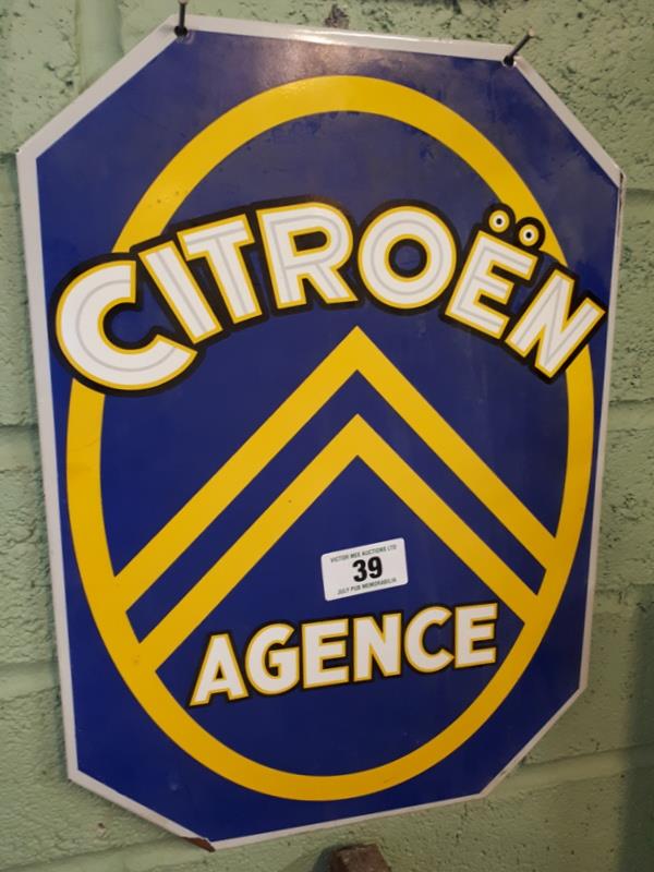 CITROEN AGENCE tin plate advertising sign.