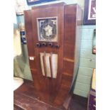 Art Deco freestanding oak radio.