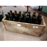 Twenty one 1950's GUINNESS bottles in wooden crate. Richard Farrell Youghal.