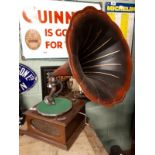 Early 19th. C. gramophone with original horn.