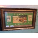 Framed PLAYER's WEIGHTS advertising print.