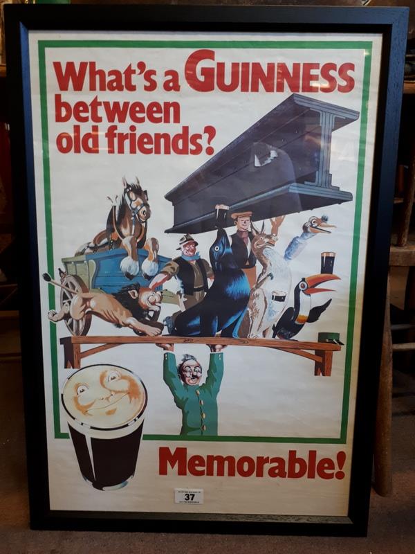 Framed WHATS A GUINNESS BETWEEN OLD FRIENDS advertising print