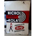 NICHOL COLA tin plate advertising sign.