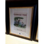 Framed GUINNESS TIME SUMMER 1954 coloured print.