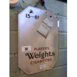 PLAYER'S WEIGHTS advertising mirror.