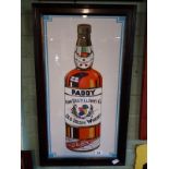 Framed PADDY OLD IRISH WHISKY advertising print.