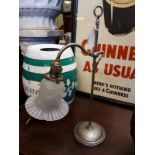 1930's Chrome desk lamp with original glass shade.