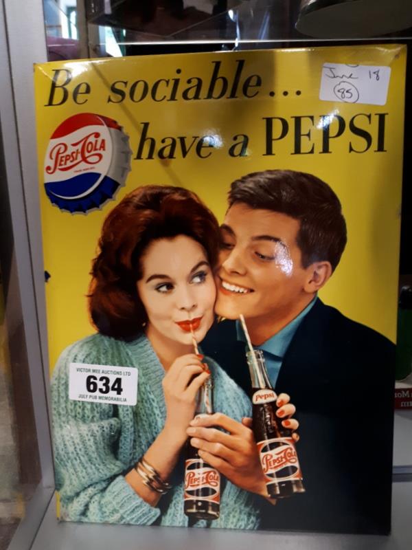 Tin Plate PEPSI Showcard.