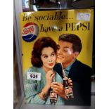 Tin Plate PEPSI Showcard.