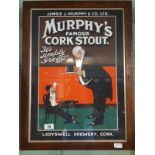 Framed MURPHYS FAMOUS CORK STOUT advertising print.