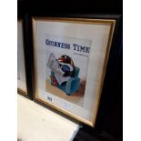 Framed GUINNESS TIME AUTUMN 1963 coloured print.