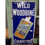 WILD WOODBINE CIGARETTES enamel sign.