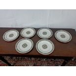 Set of six Royal Doulton Celtic Jewel Tableware plates.