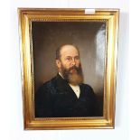 19th. Oil on Canvas - Irish Gentleman, mounted in a gilt frame. { 39cm H X 29cm W }.