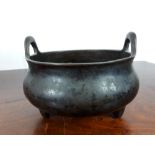 18th C. Chinese bronze censer .