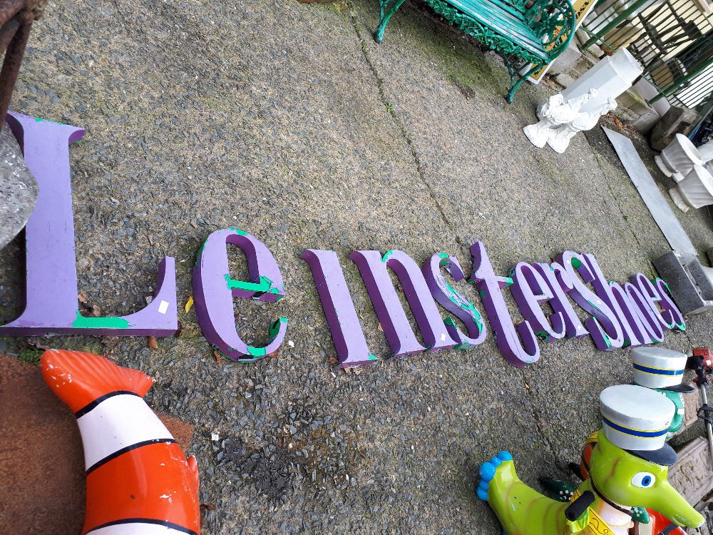 Rare Leinster Shoes metal letters sign.