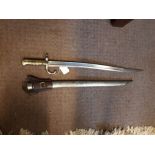 19th. C. French bayonet with original scabbard.