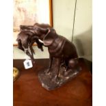 Good quality bronze model of a whippet.