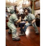 Good quality bronze figural group of Children at Play.