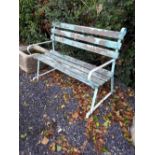 19th C. wrought iron garden bench.