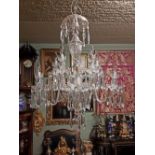 Exceptional quality Waterford crystal cut glass ten branch chandelier. { 94cm Drop.