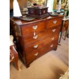 Georgian mahogany chest of drawers with two drawers over three graduated drawers on bracket feet.