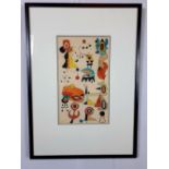 Possibly by Joan Miro Framed watercolor 16 Inches x 9.5 Inches.