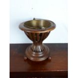 Edwardian inlaid mahogany Champagne bucket with original brass liner.