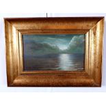 Gustav Franz " Seascape " Oil on board signed 13 Inches x 8 Inches.