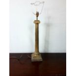 Brass Corinthian column lamp base, originally from the Hiberian Club, Stephen's Green Dublin.