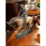 Good quality bronze model of a horse and jockey.