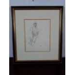 Early 20th C. pencil drawing of " A Soldier on Horseback " 9.5 Inches x 7.5 Inches.