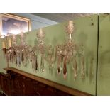 Pair of exceptional quality Waterford crystal cut glass wall ensconces.