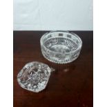 Two cut crystal ash trays.