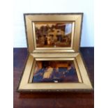 Pair of gilt framed pictures.