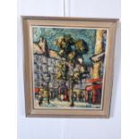 Preben Rasmussen " Cityscape from Montparnasse Paris " Oil on board signed PR Circa 1940's 13