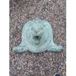 Bronze wall fountain in the form of a lion's mask. { 60cm H X 75cm W }.