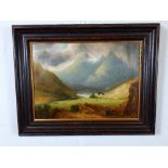 Irish school early 19th C. " Mountainous Landscape with cattle in the foreground " oil on canvas.