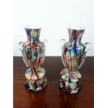 Pair of end of day glass vases {24cm H}.