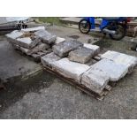 Set of 18th . C. limestone steps originally from a butcher's shop in Kells Co Meath.