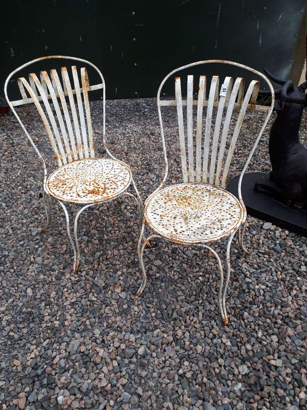 Pair of early 20th C. garden chairs.